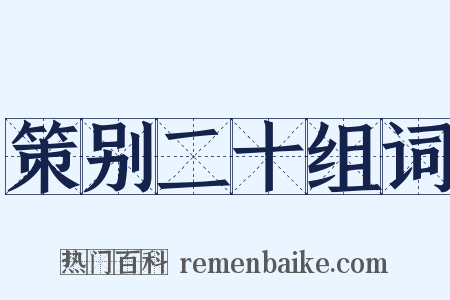 策别二十组词是什么意思的图片